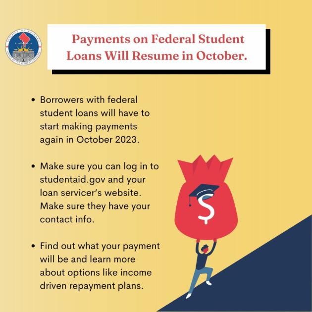 Consumer Alert Payments On Federal Student Loans Will Resume In October